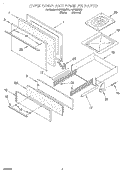 OVEN DOOR & BROILER Diagram and Parts List for FGP305EW2  Roper Range