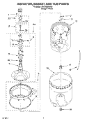 AGITATOR, BASKET AND TUB Diagram and Parts List for 7MLSQ8000JQ4  Whirlpool Washer