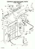 CONTROLS AND REAR PANEL PARTS Diagram and Parts List for 1CWTW5790VQ0  Whirlpool Washer