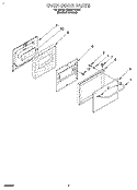 OVEN DOOR, LITERATURE Diagram and Parts List for SS310PEBH0  Whirlpool Range