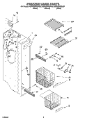 FREEZER LINER PARTS Diagram and Parts List for KSFS25FKBL02  KitchenAid Refrigerator