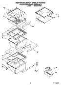 REFRIGERATOR SHELF PARTS Diagram and Parts List for 6ED2FHGXSQ02  Whirlpool Refrigerator