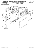 FRAME AND CONSOLE PARTS Diagram and Parts List for RUD4500MQ2  Roper Dishwasher