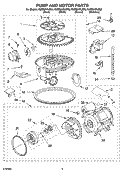 PUMP AND MOTOR PARTS Diagram and Parts List for KUDS01FLBL2  KitchenAid Dishwasher