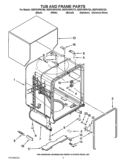 TUB AND FRAME PARTS Diagram and Parts List for WDF510PAYS4  Whirlpool Dishwasher