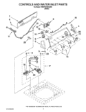 CONTROLS AND WATER INLET PARTS Diagram and Parts List for 7MWTW1603AW0  Whirlpool Washer