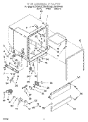 TUB ASSEMBLY Diagram and Parts List for DU910PFGB1  Whirlpool Dishwasher