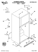 CABINET PARTS Diagram and Parts List for ET1FTEXMQ00  Whirlpool Refrigerator