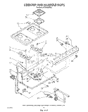 COOKTOP AND MANIFOLD , LITERATURE AND OPTIONAL Diagram and Parts List for SF3100SRW5  Whirlpool Range