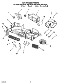 AIR FLOW PARTS Diagram and Parts List for GH6178XPB2  Whirlpool Microwave