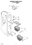 FREEZER LINER PARTS Diagram and Parts List for 6GS2SHQXRQ01  Whirlpool Refrigerator