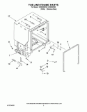 TUB AND FRAME PARTS Diagram and Parts List for IUD8000WQ0  Whirlpool Dishwasher