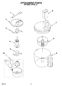 ATTACHMENT PARTS Diagram and Parts List for 4KFP730WH0  KitchenAid Food Processor