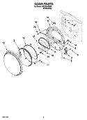 DOOR PARTS, OPTIONAL PARTS (NOT INCLUDED) Diagram and Parts List for WGD8410SW0  Whirlpool Dryer