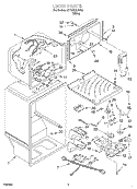 LINER Diagram and Parts List for ST18PKXJW00  Whirlpool Refrigerator