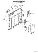 INNER DOOR PARTS Diagram and Parts List for DU850SWPU0  Whirlpool Dishwasher