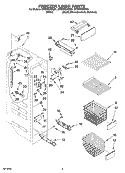 FREEZER LINER PARTS Diagram and Parts List for GF6NFEXRB01  Whirlpool Refrigerator