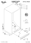CABINET, LITERATURE Diagram and Parts List for EV205FXKQ00  Whirlpool Freezer