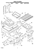 SHELF Diagram and Parts List for KTRC22EKBL00  KitchenAid Refrigerator