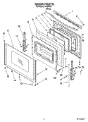DOOR PARTS, OPTIONAL PARTS (NOT INCLUDED) Diagram and Parts List for IRP33803  Inglis Range
