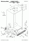 CABINET PARTS Diagram and Parts List for KSRG25FVWH01  KitchenAid Refrigerator