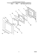 OVEN DOOR Diagram and Parts List for KEBS208DBS10  KitchenAid Wall Oven