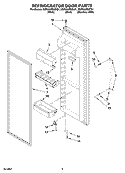 REFRIGERATOR DOOR PARTS Diagram and Parts List for KSRX25FSST01  KitchenAid Refrigerator