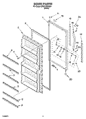 DOOR PARTS Diagram and Parts List for EV201NXMQ01  Whirlpool Freezer