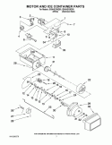 MOTOR AND ICE CONTAINER PARTS Diagram and Parts List for ID5HHEXWS00  Whirlpool Refrigerator
