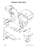 FREEZER LINER PARTS Diagram and Parts List for GZ25FSRXYY4  Whirlpool Refrigerator