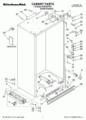 CABINET PARTS Diagram and Parts List for KSSS42FTX03  KitchenAid Refrigerator