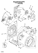 BULKHEAD PARTS Diagram and Parts List for LEN1000PQ0  Whirlpool Dryer