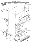 CABINET Diagram and Parts List for ET18NMYAN03  Whirlpool Refrigerator