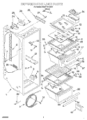 REFRIGERATOR LINER Diagram and Parts List for 3XART731GB00  Whirlpool Refrigerator