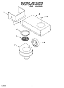 BLOWER UNIT PARTS, MISCELLANEOUS PARTS Diagram and Parts List for GJD3644LC01  Whirlpool Cooktop