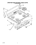 COOKTOP AND CONTROL PANEL, LIT/OPTI Diagram and Parts List for FGP315YW0  Roper Range