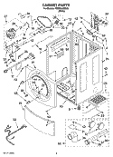CABINET PARTS Diagram and Parts List for YMED9600SQ0  Maytag Dryer