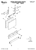 DOOR AND PANEL PARTS Diagram and Parts List for DU1248XTSS1  Whirlpool Dishwasher