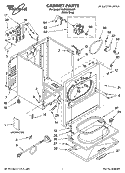 CABINET PARTS Diagram and Parts List for YLEN2000LW1  Whirlpool Dryer