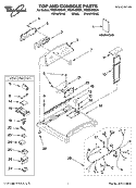 TOP AND CONSOLE PARTS Diagram and Parts List for WGD6400SB1  Whirlpool Dryer