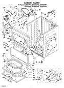 CABINET PARTS Diagram and Parts List for GGQ9800PW1  Whirlpool Dryer