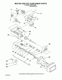 MOTOR AND ICE CONTAINER PARTS Diagram and Parts List for IS25CGXTD01  Inglis Refrigerator