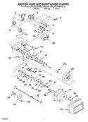 MOTOR AND ICE CONTAINER Diagram and Parts List for KSBS25FJBL00  KitchenAid Refrigerator