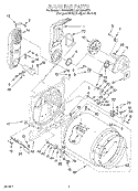 BULKHEAD Diagram and Parts List for LGC8858EQ3  Whirlpool Dryer