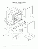 TUB AND FRAME PARTS Diagram and Parts List for KUDS50FVPA4  KitchenAid Dishwasher
