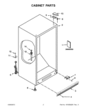 CABINET PARTS Diagram and Parts List for EV200FXBQ00  Whirlpool Freezer