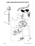 PUMP, WASHARM AND MOTOR PARTS Diagram and Parts List for KDFE454CSS0  KitchenAid Dishwasher