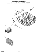 LOWER RACK PARTS Diagram and Parts List for KUDM01TJWH0  KitchenAid Dishwasher
