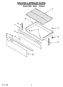 DRAWER & BROILER PARTS Diagram and Parts List for RF214LXTS1  Whirlpool Range