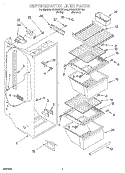 REFRIGERATOR LINER Diagram and Parts List for 8ED20ZKXFN00  Whirlpool Refrigerator